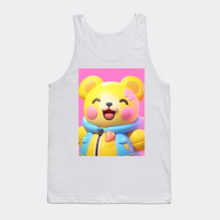 AKBLM - KAWAII かわいい BLUSHY CHEEKS KUMA | CUTE 3D ANIME TEDDY BEAR Tank Top